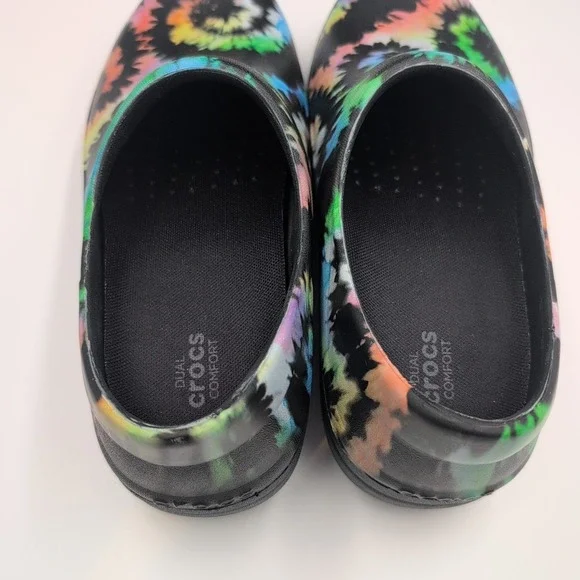 Crocs Neria Pro II Graphic Work Clogs Slip Resistant Tie Dye Women's Sz 9 W NWOB - Picture 4 of 16